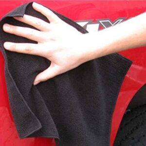 Real Clean 16x16 300GSM Premium Black Microfiber Towels (Pack of 10)