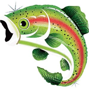 rainbow trout 29″ extra large holographic foil balloon
