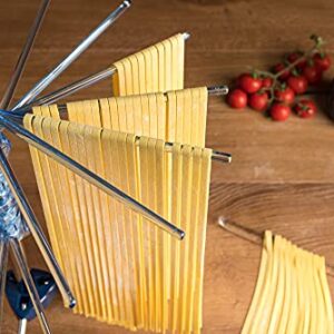 Marcato Atlas Pasta Drying Rack, Tacapasta, Made in Italy, Steel and Polycarbonate, Collapsible, Blue