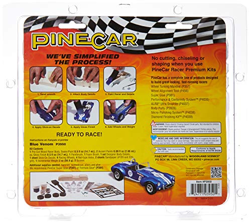 Woodland Scenics Pine Car Derby Racer Premium Kit, Blue Venom (P3950)