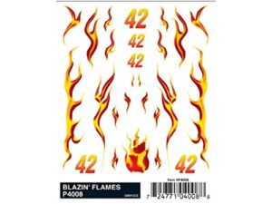 pinecar dry transfer decals, blazin’ flames, pin4008