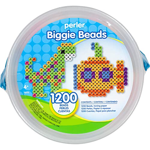 Perler 439458 BIGGIE Beads 1,200/Pkg, Assorted Colors