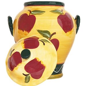 Tuscany Country Apple, Hand Painted Ceramic, Cookie jar Canister, 84176 By ACK