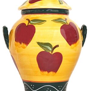 Tuscany Country Apple, Hand Painted Ceramic, Cookie jar Canister, 84176 By ACK