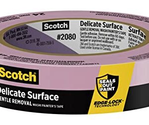 Scotch 2080EL-24E ScotchBlue Delicate Surfaces Painters Tape, 0.94" Width x 60 yd, Purple