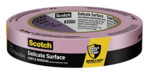 Scotch 2080EL-24E ScotchBlue Delicate Surfaces Painters Tape, 0.94" Width x 60 yd, Purple