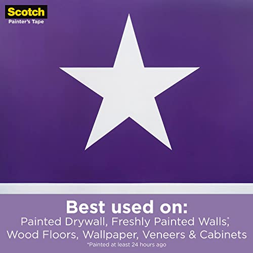 Scotch 2080EL-24E ScotchBlue Delicate Surfaces Painters Tape, 0.94" Width x 60 yd, Purple