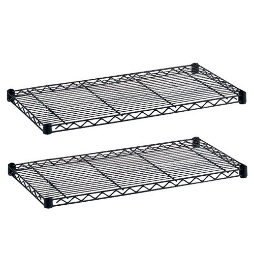 Safco Products 5290BL Industrial Wire Shelving Extra Shelf Pack 36" W x 24" D (Starter and Add-On Units Sold Separately), (Qty. 2), Black