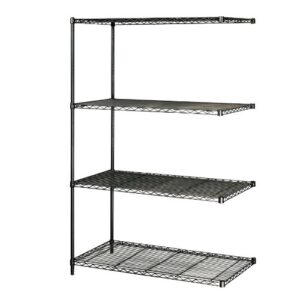 safco products 5295bl industrial wire shelving add-on unit 48″ w x 24″ d x 72″ h (starter unit and extra shelf pack sold separately), black
