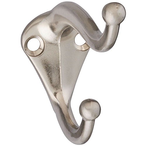 National Hardware N325-480 V160 Coat/Hat Hooks in Satin Nickel, 2 pack