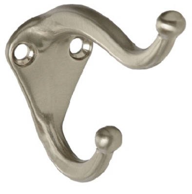 National Hardware N325-480 V160 Coat/Hat Hooks in Satin Nickel, 2 pack