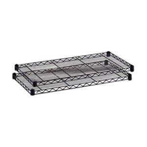Safco Products 5243BL Commercial Wire Shelving Extra Shelves 36" W x 18" D for use with Basic Unit 5276BL, Sold Separately, (Qty. 2), Black