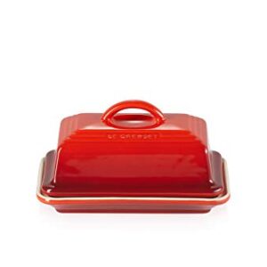 Le Creuset Stoneware European Butter Dish, Cerise