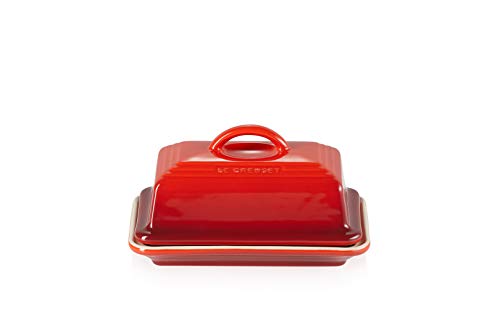 Le Creuset Stoneware European Butter Dish, Cerise