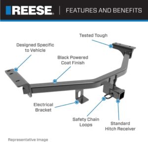 Reese 44101 Class III-IV Custom-Fit Hitch with 2" Square Receiver opening, includes Hitch Plug Cover