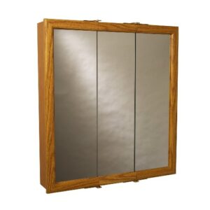zenith products k30 wood tri-view medicine cabinet