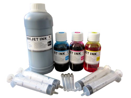 Ink cartridge refill kit, bulk ink for HP printer 16 oz. Black & 12 oz. Color (C+M+Y)