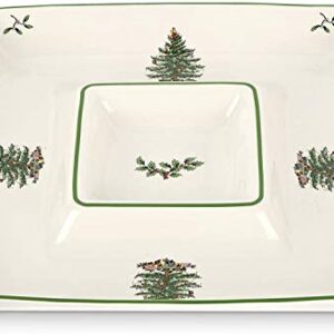 Spode Christmas Tree 12 Inch Square Chip and Dip Platter