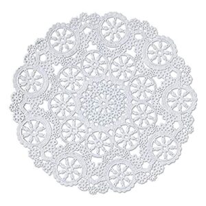 royal consumer medallion lace round paper doilies, 8-inch, pack of 20 (b23004), white