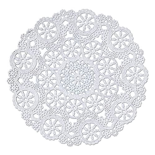 Royal Consumer Medallion Lace Round Paper Doilies, 8-Inch, Pack of 20 (B23004), White