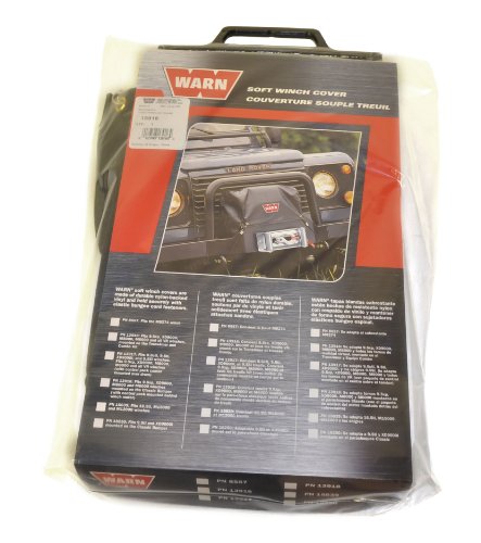 WARN 13916 Soft Winch Cover with Bungee Cord Fasteners for 9.5xp, XD9000, M6000, and M8000 Winches , Black