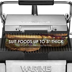 Waring Commercial WPG150 Compact Italian-Style Panini Grill, 120-volt, Silver