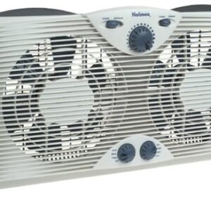 Holmes Dual 8" Blade Twin Window Fan with Manual Controls, 3 Speed Settings, White