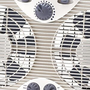 Holmes Dual 8" Blade Twin Window Fan with Manual Controls, 3 Speed Settings, White