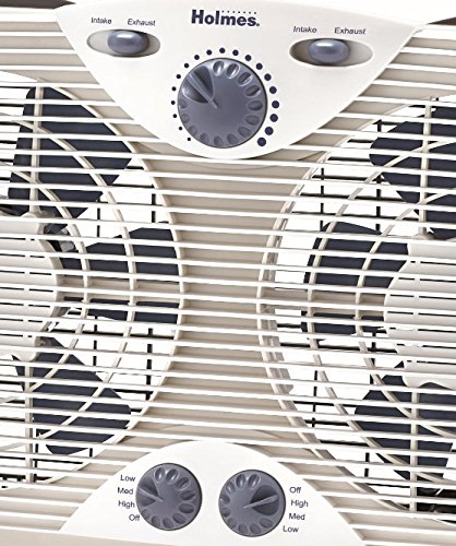 Holmes Dual 8" Blade Twin Window Fan with Manual Controls, 3 Speed Settings, White