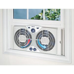 Holmes Dual 8" Blade Twin Window Fan with Manual Controls, 3 Speed Settings, White