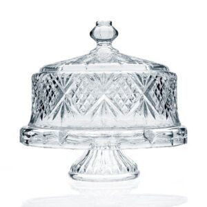 godinger dublin crystal cake plate with dome cover