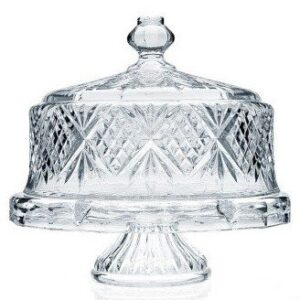 Godinger Dublin Crystal Cake Plate with Dome Cover