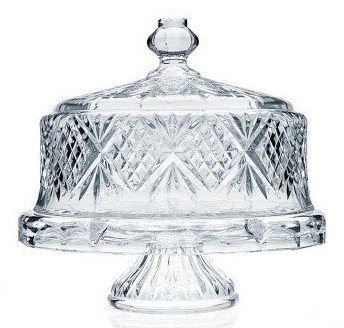 Godinger Dublin Crystal Cake Plate with Dome Cover