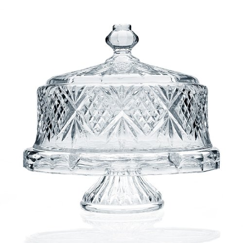 Godinger Dublin Crystal Cake Plate with Dome Cover