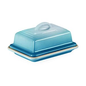 le creuset stoneware european butter dish, caribbean