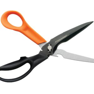 Fiskars 356922-1003 Everyday Scissors 01005692, 9 in. Length, 3-1/2 in. Cut, Black/Orange, 9 Inches