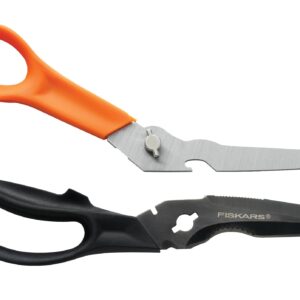 Fiskars 356922-1003 Everyday Scissors 01005692, 9 in. Length, 3-1/2 in. Cut, Black/Orange, 9 Inches