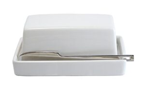 zero japan byk-12 wh butter dish with knife, white, approx. 5.7 x 3.5 x 2.4 inches (145 x 90 x 60 mm)
