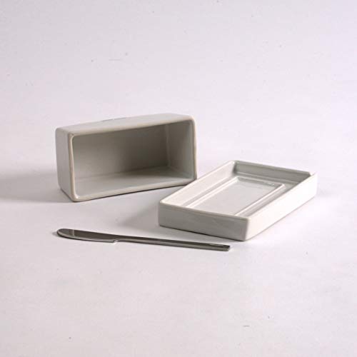 ZERO JAPAN BYK-12 WH Butter Dish with Knife, White, Approx. 5.7 x 3.5 x 2.4 inches (145 x 90 x 60 mm)