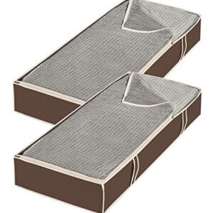 Whitmor Zippered Underbed Bags Java Set of 2 Pieces