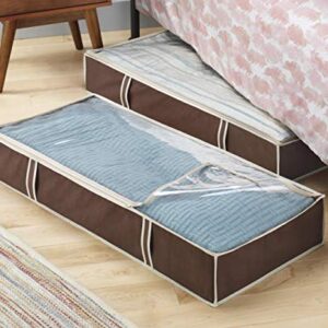 Whitmor Zippered Underbed Bags Java Set of 2 Pieces