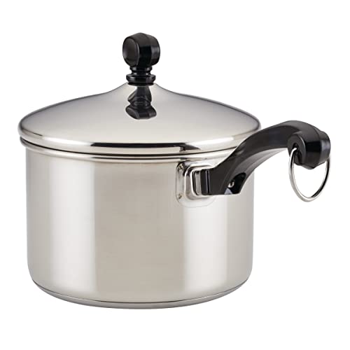 Farberware Classic Stainless Steel 2-Quart Covered Saucepan, Silver