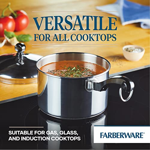 Farberware Classic Stainless Steel 2-Quart Covered Saucepan, Silver