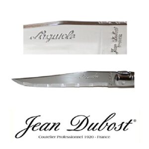 Laguiole Jean Dubost Steak Knives 12 Piece of Set with Black Handle -Thiers France