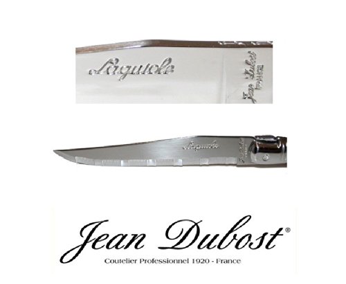 Laguiole Jean Dubost Steak Knives 12 Piece of Set with Black Handle -Thiers France