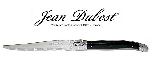 Laguiole Jean Dubost Steak Knives 12 Piece of Set with Black Handle -Thiers France