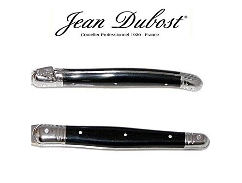 Laguiole Jean Dubost Steak Knives 12 Piece of Set with Black Handle -Thiers France