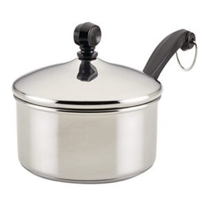 farberware classic stainless steel sauce pan/saucepan with lid, 1 quart, silver,50000