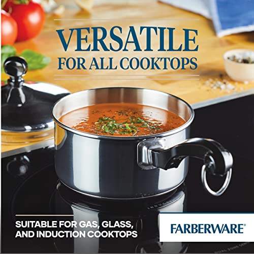 Farberware Classic Stainless Steel Sauce Pan/Saucepan with Lid, 1 Quart, Silver,50000