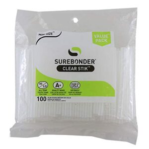 Surebonder DT-100 Made in the USA All Purpose Stik-Mini Glue Sticks-All Temperature-5/16"D, 4"L Hot Melt Glue Sticks-100/ Pack
